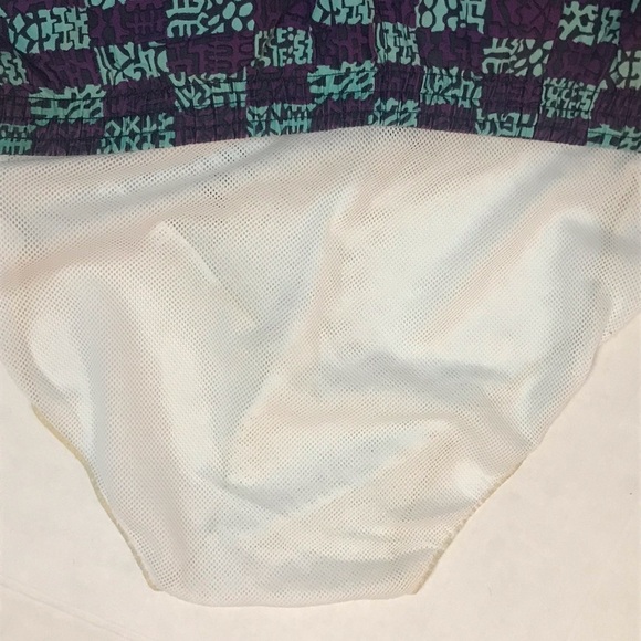 Pierre Cardin Purple Teal Geometric Swim Trunks - Picture 6 of 6